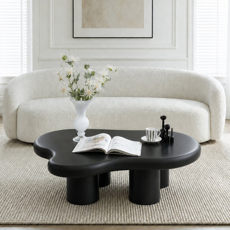 Allrich 48.4" Cloud Coffee Table, Black