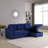 91 " Velvet L-Shaped Sofa Bed