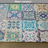 East Urban Home Colourful Place Mats Set of 8 Mediterranean Flora Tiles 8 pcs Multicolor
