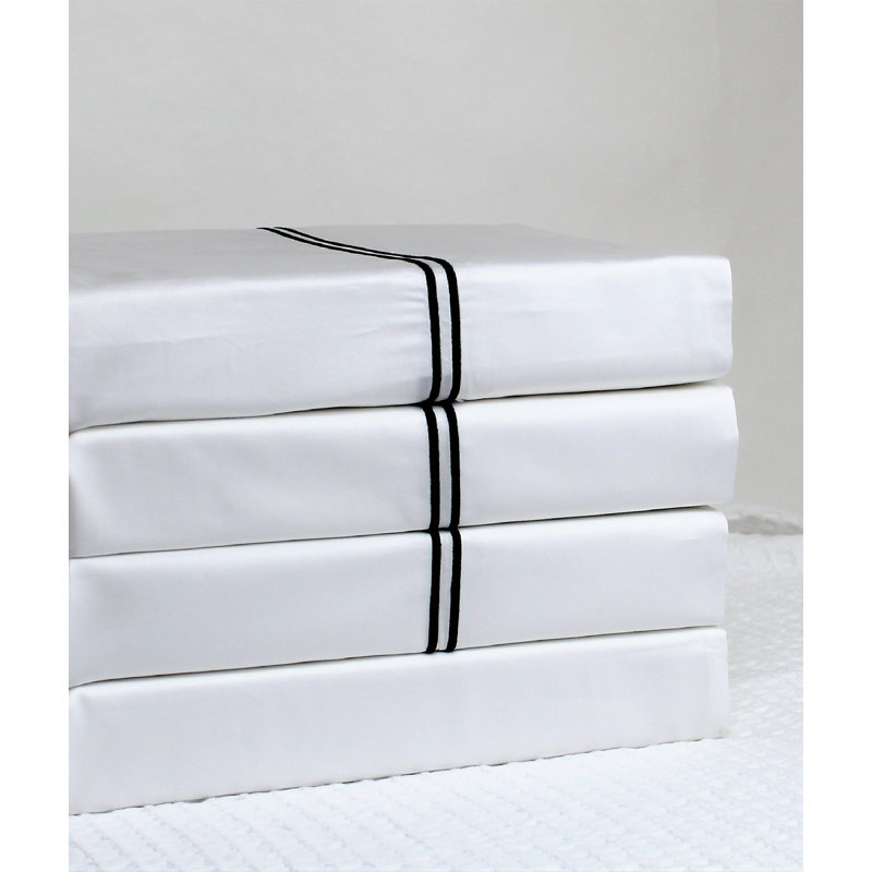 Nadia 100% Cotton Standard Sheet Set, Queen, Black
