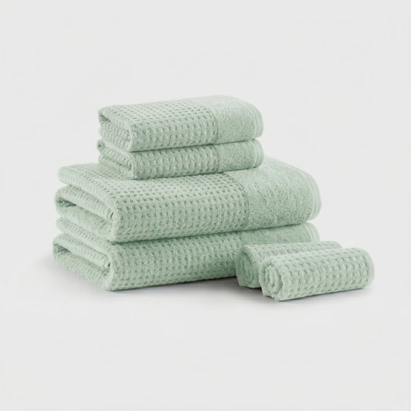 Ensemble de serviettes de bain en jacquard de coton Spa 6 pièces, Turquoise
