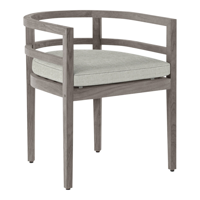 Chaise avec accoudoirs d'extérieur en teck Santa Barbara, Welt, Perigold ‑ répétition de fougère, Teck naturel