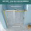 48 - 48,8 po, porte de douche simple à largeur d'installation, verre trempé de 8 mm, cadre doré, base renforcée, imperméabilisation