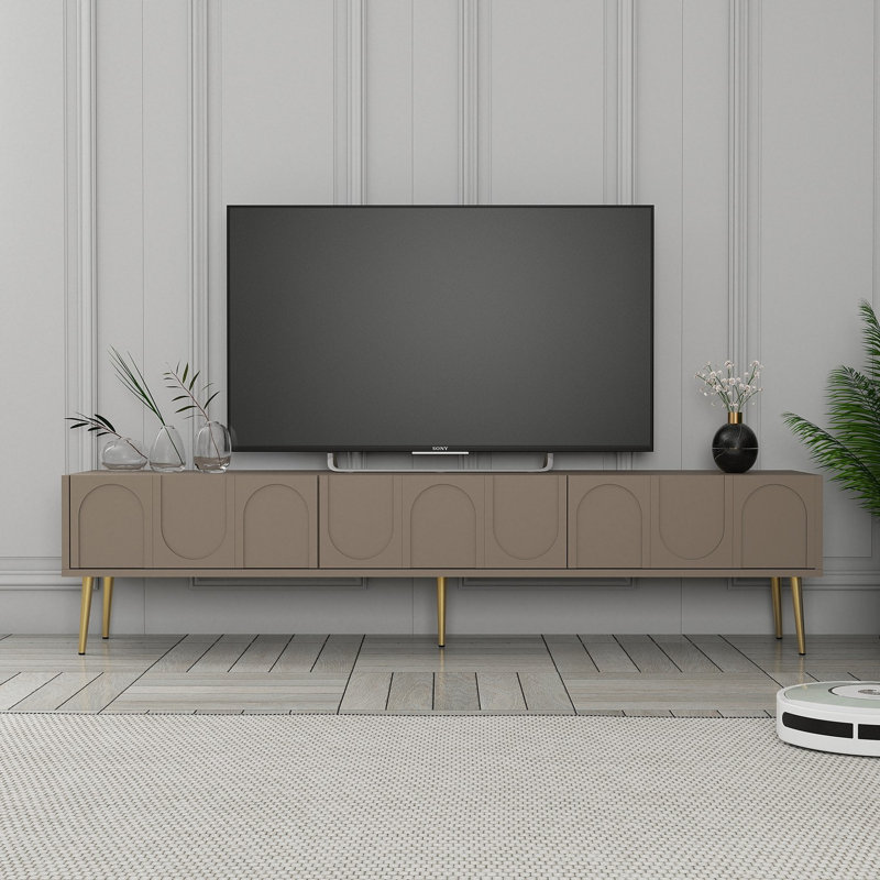 Keikei Unfinished TV Stand, Brown/Gold