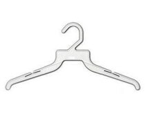 Adult Plastic Hangers: Ladies Slope 16 Inch White Plastic Hanger with Pant  Bar
