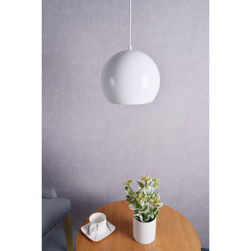 Albertville 1 - Light Single Pendant, 11.1" H x 13" W x 13" D, White