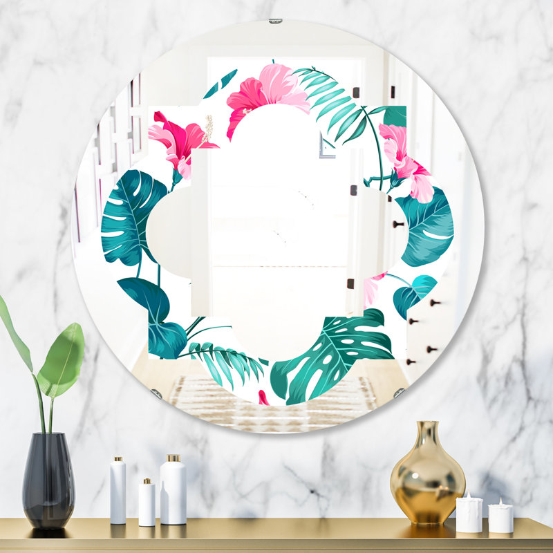 Miroir mural sans cadre Quatrefoil, H 31,5 po x l po, Quadrilobe géométrique