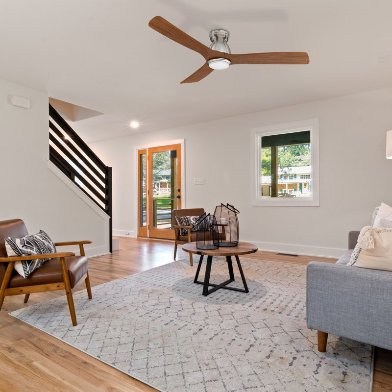 Latitude Run® 52" Smart Ceiling Fan With Remote, Light Kit Included,Works With Google Assistant And Amazon Alexa,Siri Shortcut.