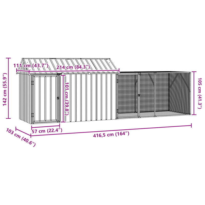 142cm Galvanised Steel Floor Bird Cage