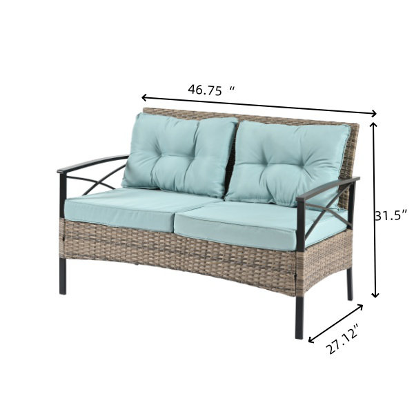  4 Pcs Patio Conversation Sets with Cushions