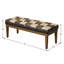Banc de chambre rembourré en cuir véritable de 47 po de largeur
