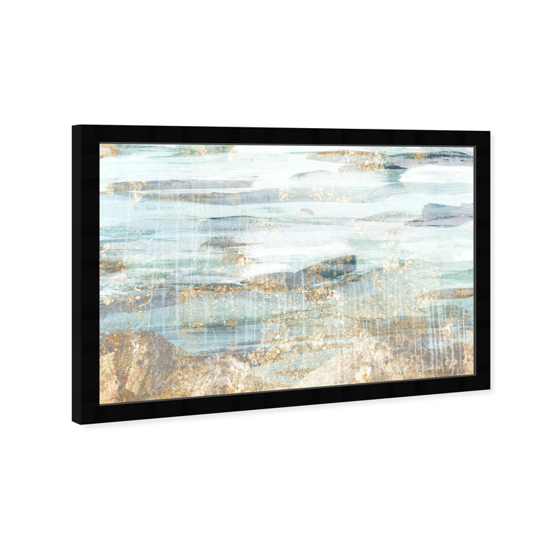 Oliver Gal Love In Teal by Oliver Gal - Single Picture Frame Print, Black Framed, 12" H x 17" W