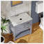 Meuble-lavabo de salle de bain 30 po gris avec comptoir en marbre et robinet à miroir
