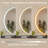 Bluetooth LED Round Mirror for Bathroom, Dimmable Light, 3000K/4500K/6000K Temperature, Anti-Fog, Memory Function, Black / Gold Aluminum Frame-483407262-485868532