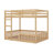 Full Over Full Wood Bunk Bed With Ladder Guardrails-505682076