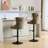 Pu Leather With Adjustable Height, Comfortable Back For Home Pub Kitchen Island  Olive , 2 Chairs-1601769633