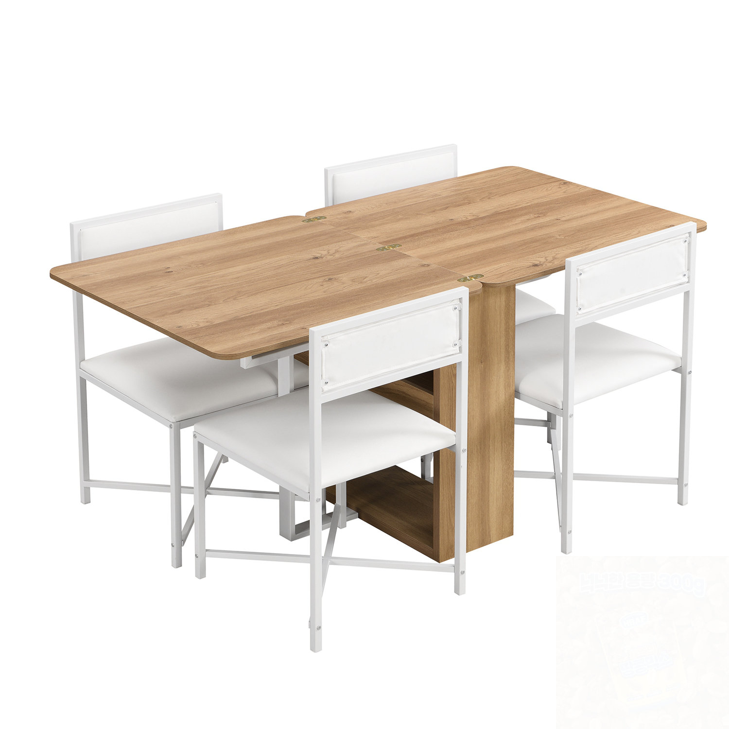 Ebern Designs 5-Piece Extendable Dining Table Set With Foldable Square ...
