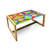 Modern Coffee Table, Colorful Design Of Quirky Shapes And Geometric Formation Circles And Triangles, Acrylic Glass Center Table With Wooden Frame For Offices Dorms Multicolor-466392353