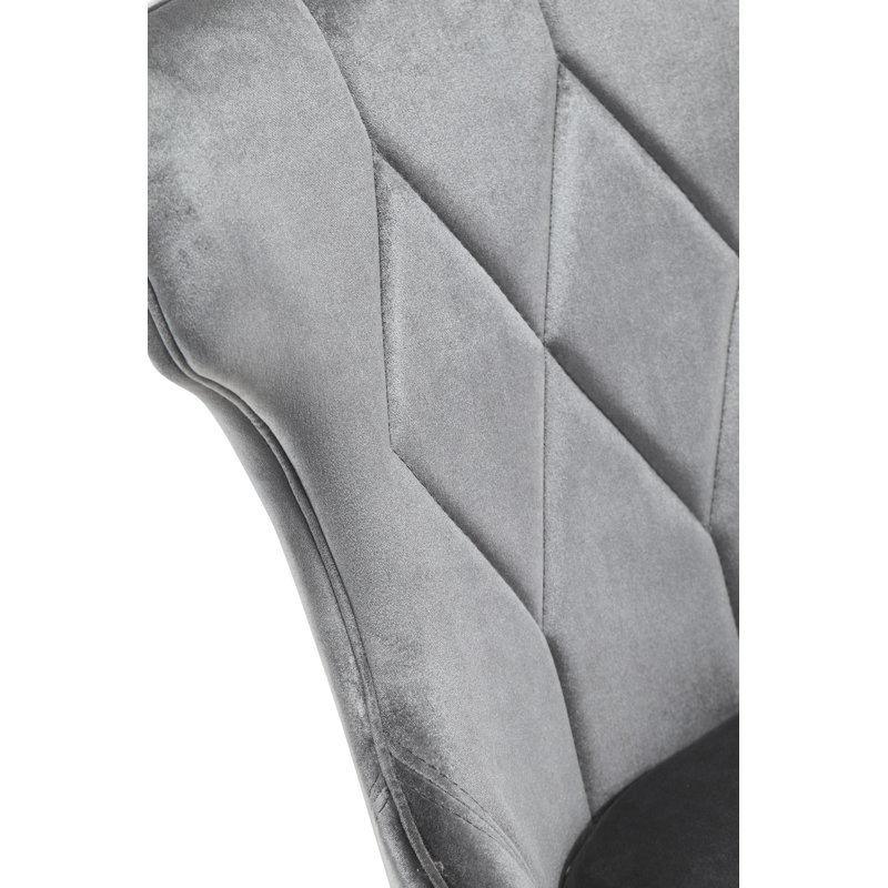 Chaise d'appoint en velours et hêtre Reine, Gris