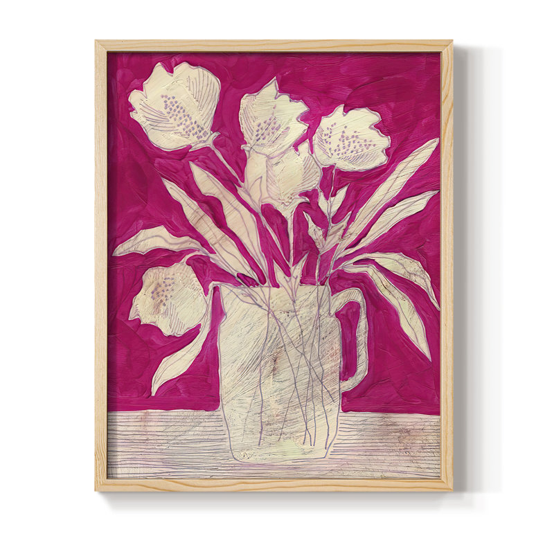 Fuchsia Arrangement II, reproduction encadrée - bois massif, H 21 po x l 17 po