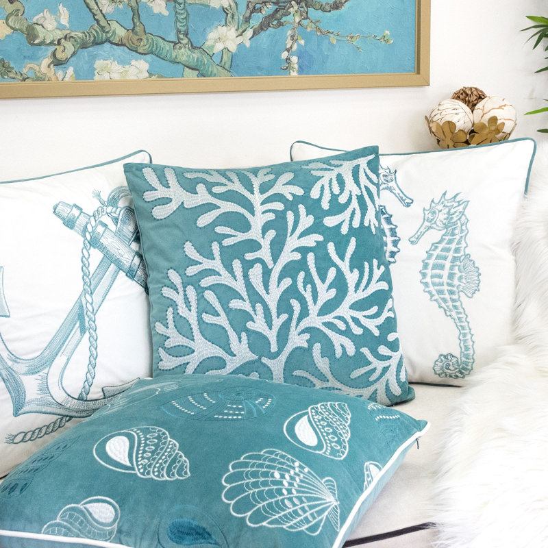 Karael Throw Pillow, Teal