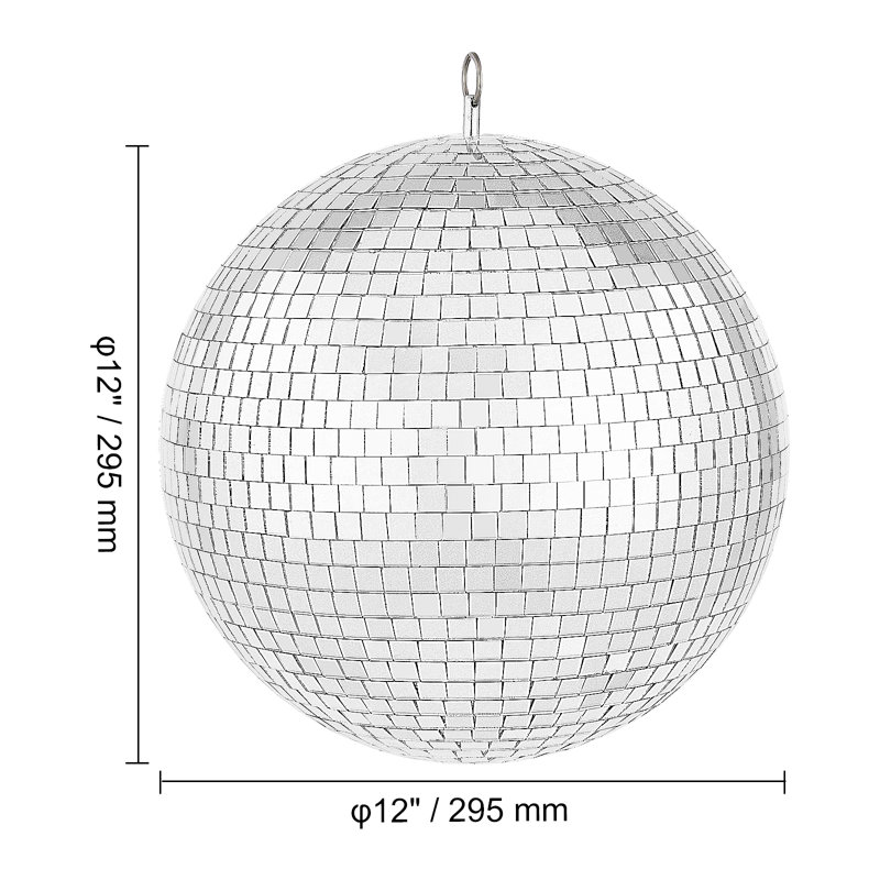 Mirror Disco Ball, 30.5cm H x 30.5cm W x 30.5cm D