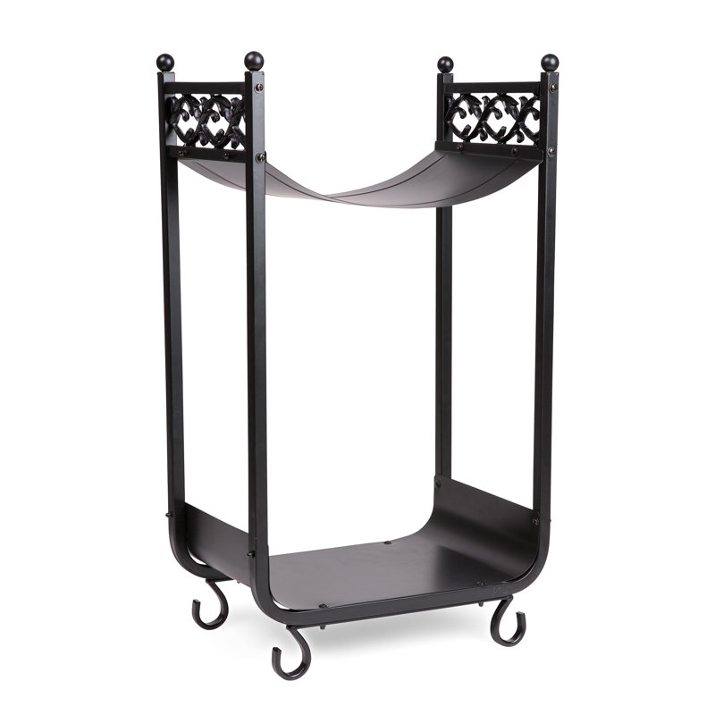 Holtman Compact Cast Iron Log Rack with Scrollwork Design