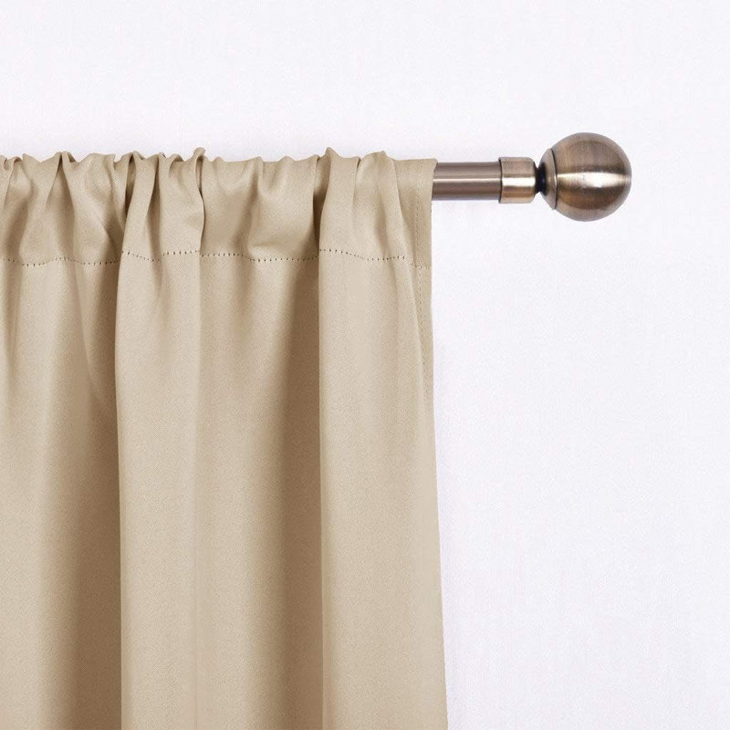 Blackout Thermal Insulated Short Curtain Tie Up Shade for Small Window, Window Valance Balloon Roman Blind (Rod Pocket 1 Panel)