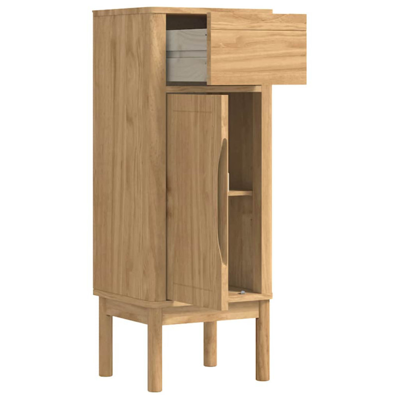 Solid Wood Bathroom Cabinet, Brown