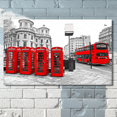 « london red bus », reproduction de photo sur toile tendue