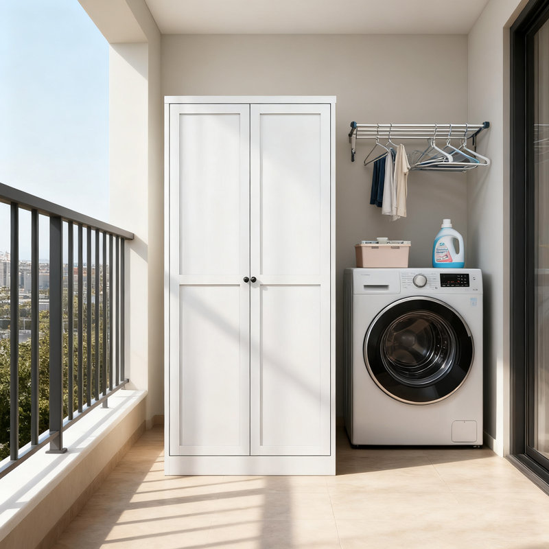 Armoires en porcelaine de ferme moderne en métal, rangement réglable blanc pour la cuisine ou le salon