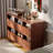 2-tier Large Record Player Stand With Vinyl Storage, Record Storage Cabinet, Mid Century Turntable Stand, Vinyl Record Storage With Shelves For Bedroom, Living Room, Office (walnut)