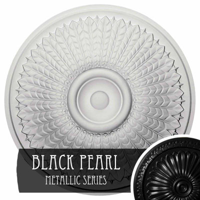 Endurathane Modena Ceiling Medallion, 23 1/2"OD x 3 1/2"P (Fits Canopies up to 5 1/4"), Hand-Painted Black Pearl Finish