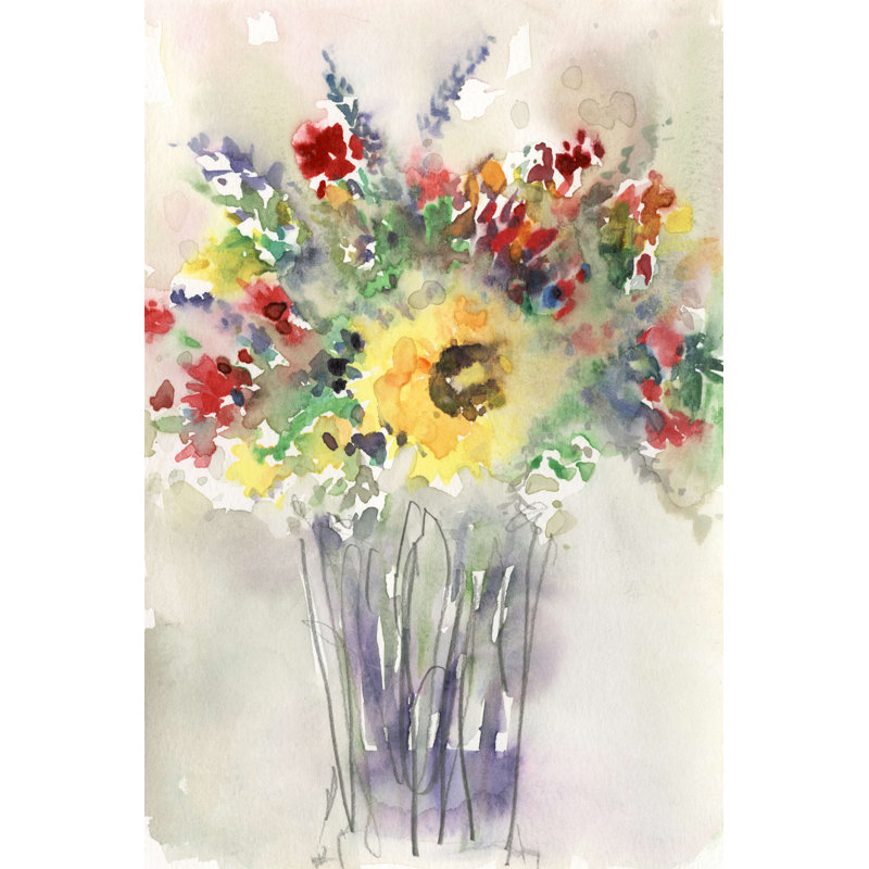 «Fancy That Bouquet II» par Samuel Dixon, reproduction d'art sur toile tendue, H 18 po x l 12 po x P 1,25 po