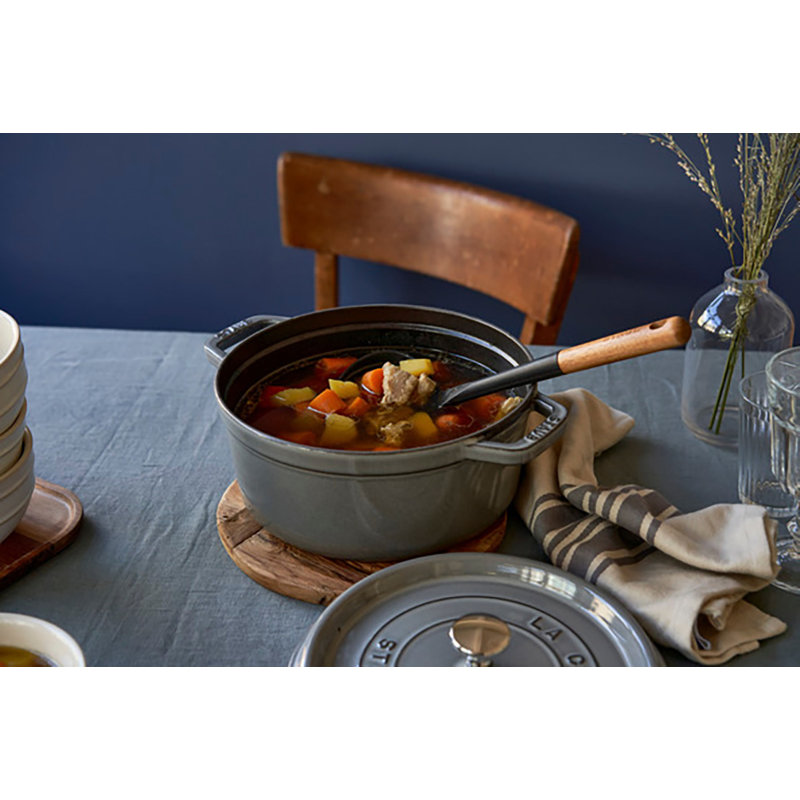 La Cocotte Cast Iron Round Cocotte, Graphite Gray, 4 quarts