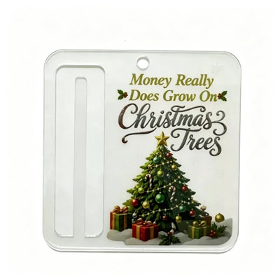 Décorations de Noël, argent de Noël, ornement en acrylique, carte-cadeau mignonne, argent suspendu pour Noël, décoration de Noël, cadeau en argent pour la famille