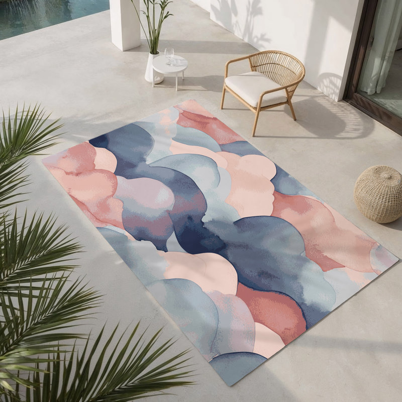 Tapis intérieur et extérieur Dewy Waves, Rectangle 1 pi 6 po x 2 pi 6 po