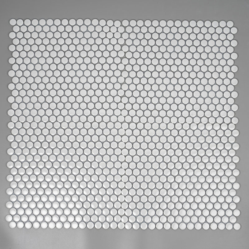 Cirkel 11.46'' W x 12.4'' L Porcelain Tile Mosaic Sheet, Cotton White