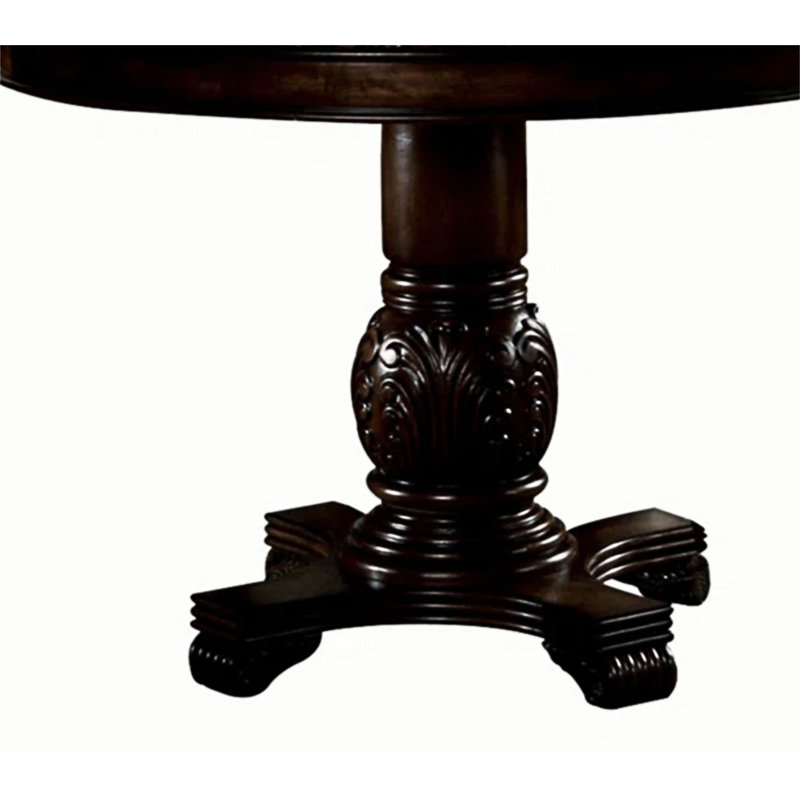 Espresso Finish Round Wood Counter Height Dining Table