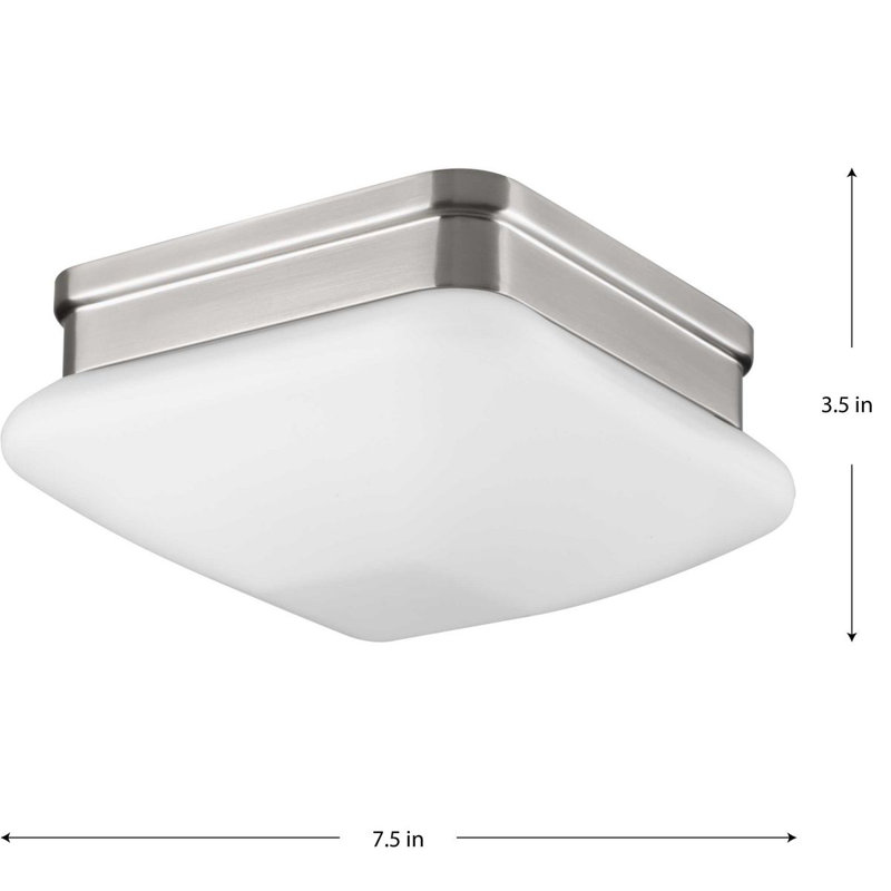 Plafonnier encastré 1 lumière 7,5 po Nason, Nickel brossé