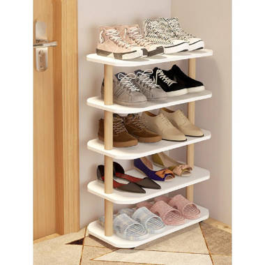 Ebern Designs 12 Pair Solid Wood Shoe Rack