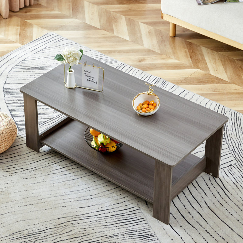 Table basse Bonni, H 16,5 po x L 35,4 po x l 19,6 po, Bois gris