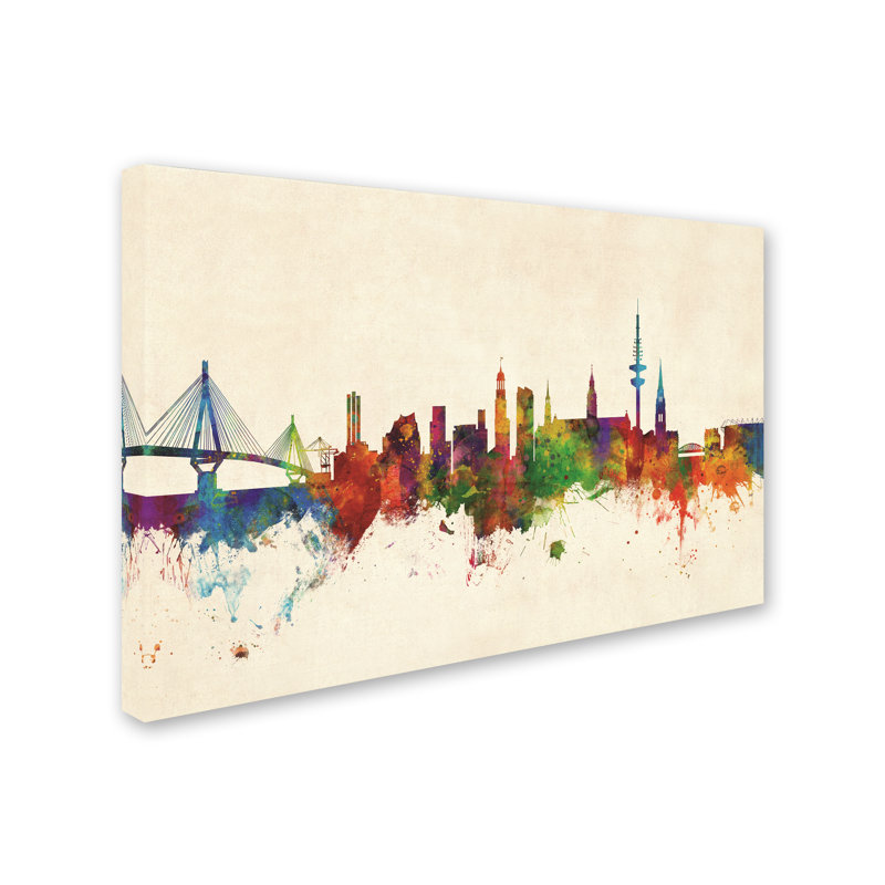 « hambourg germany horizon », impression sur toile, H 30 po x l 47 po x P 2 po