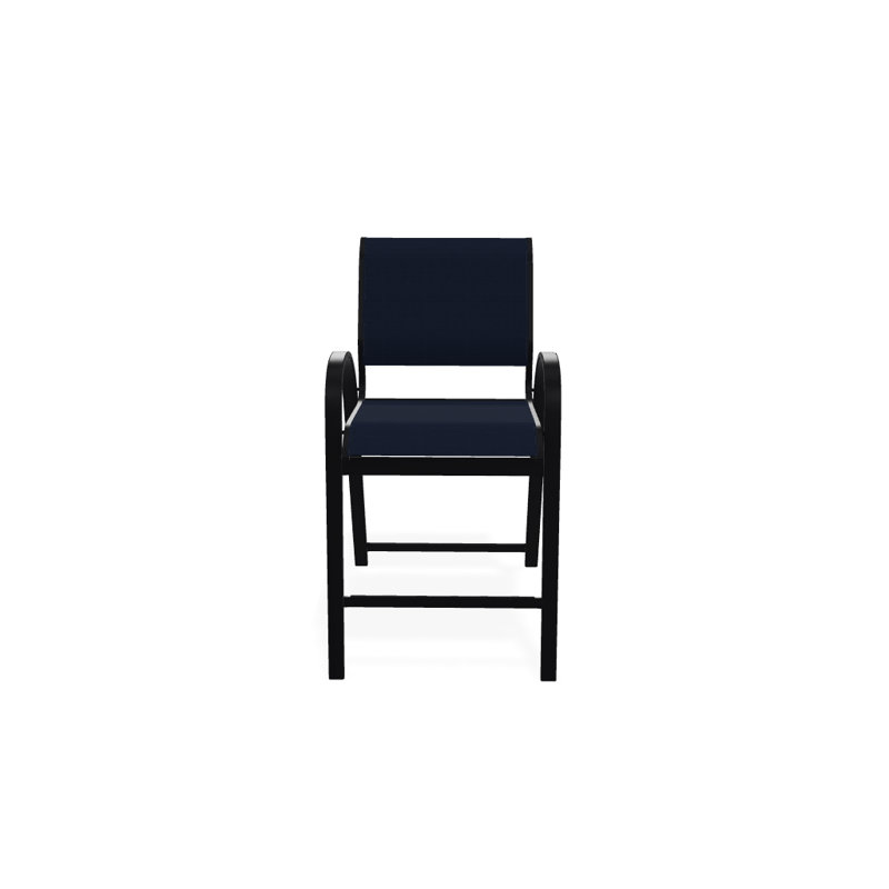Tabouret de bar 42 po Holna, Bleu marine 13D Sunbrella®, Noir texturé