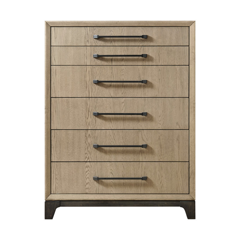 Commode 6 tiroirs caramel et cacao
