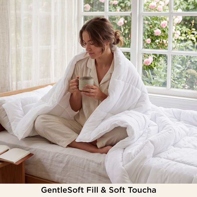 Bedsure Cal King Box-Stitch Down Alternative Duvet Insert – White , All-Season Comforter, White, California King Comforter