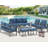 Charlsa 9 - Person Patio Conversation Set with Cushions-1415176415