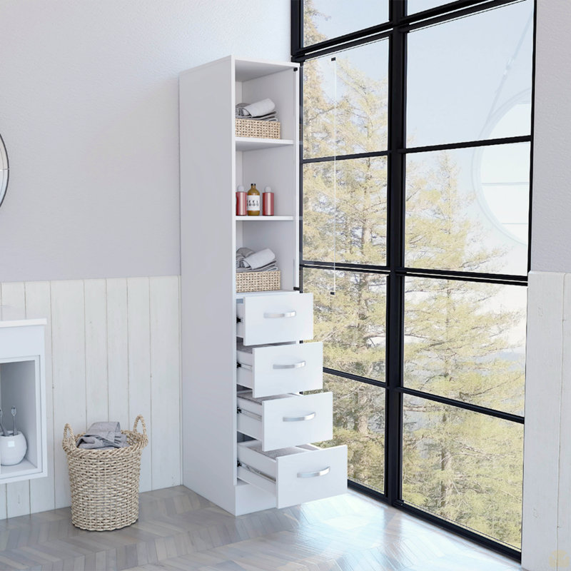 Linen Cabinet Artic, Three Shelves, Single Door