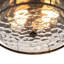 2 - Light Farmhouse Hammered Water Glass Drum Flush Mount