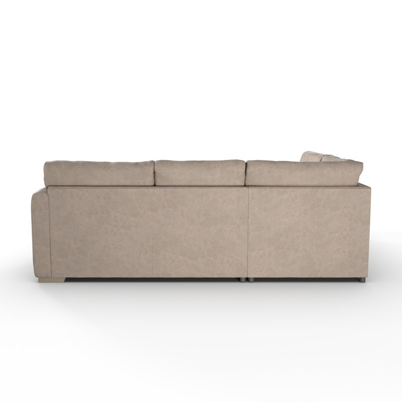 Bablu 4 Seater Faux Leather Corner Sofa , Left Hand Facing, Mink